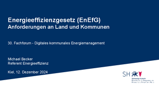 Energieeffizienzgesetz (EnEfG) Anforderungen an Land und Kommunen herunterladen